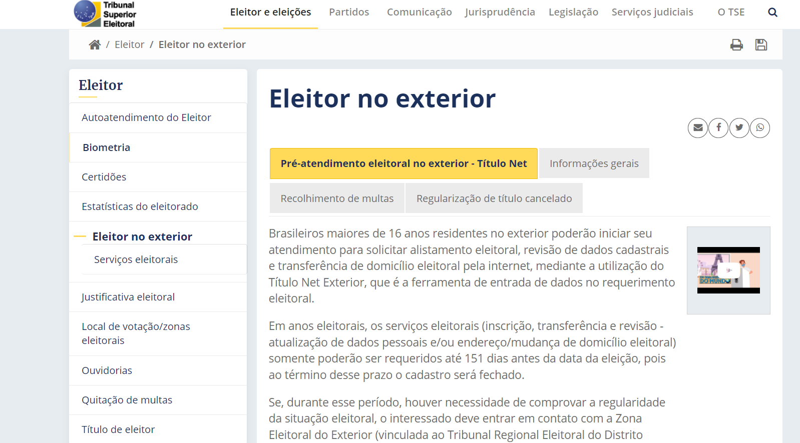 transferir titulo de eleitor exterior